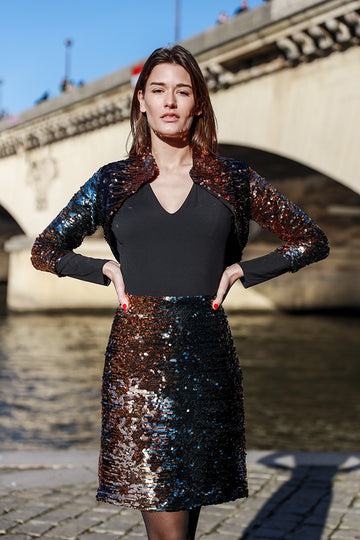 Ombre Stretch Sequin Mini Skirt